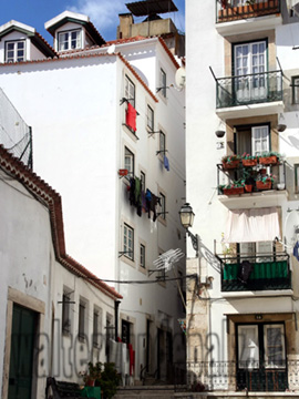 Typisches Gebäude in der Alfama in Lissabon