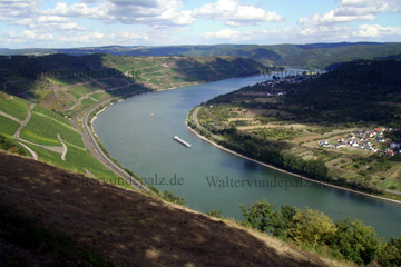 Gedeonseck Boppard, Aussichtsterrasse Blick in Richtung Koblenz