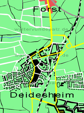 Karte von Deidesheim an der Weinstrasse