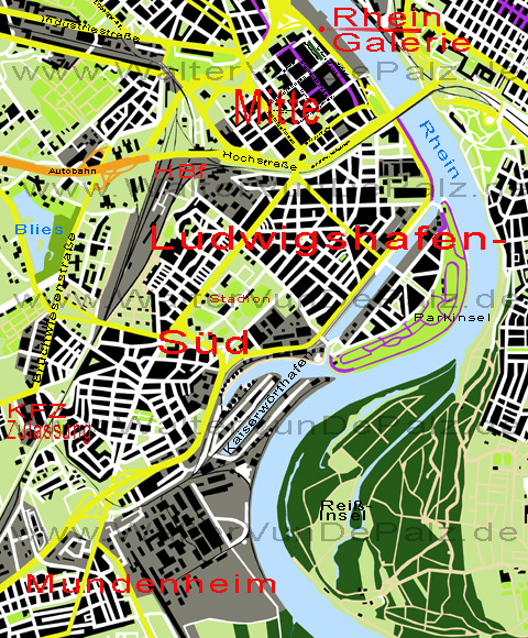 Karte von Ludwigshafen am Rhein