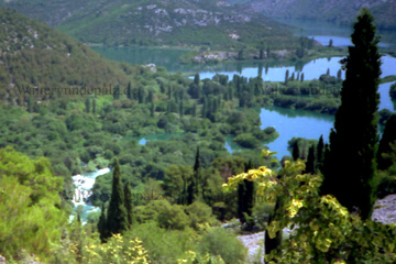 Wasserfälle am Silbersee in Kroatien wo der Winnetou Film gedreht wurde im Nationalpark.