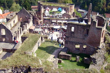 Das Mittelalter auf einer Ritterburg in Deutschland nachgestellt