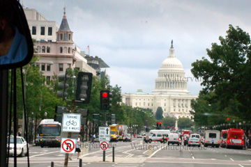 Das Capitol bei der Stadtrundfahrt in Washington der Hauptstadt der USA.